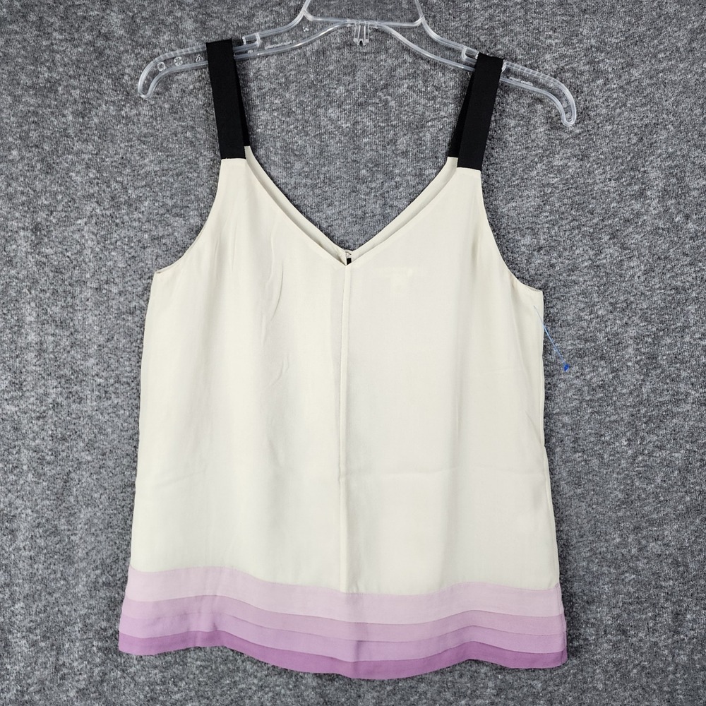 Banana Republic Cami Womens XS Silk Ombre Tiered Cream Purple EUC